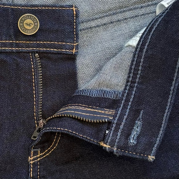 NWT HOLLISTER Midi Jean Shorts 4” Inseam Dark Wash 13 - Picture 7 of 10